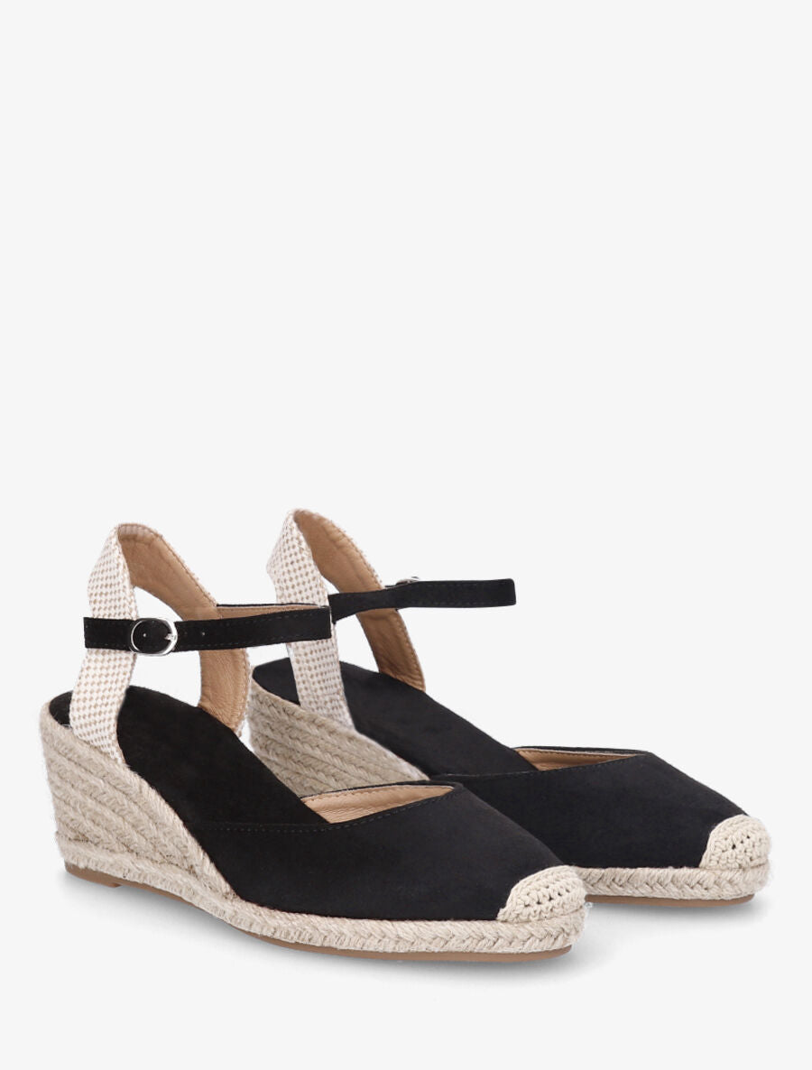 Espadrilles mi-hautes en suédine - Noir - 4