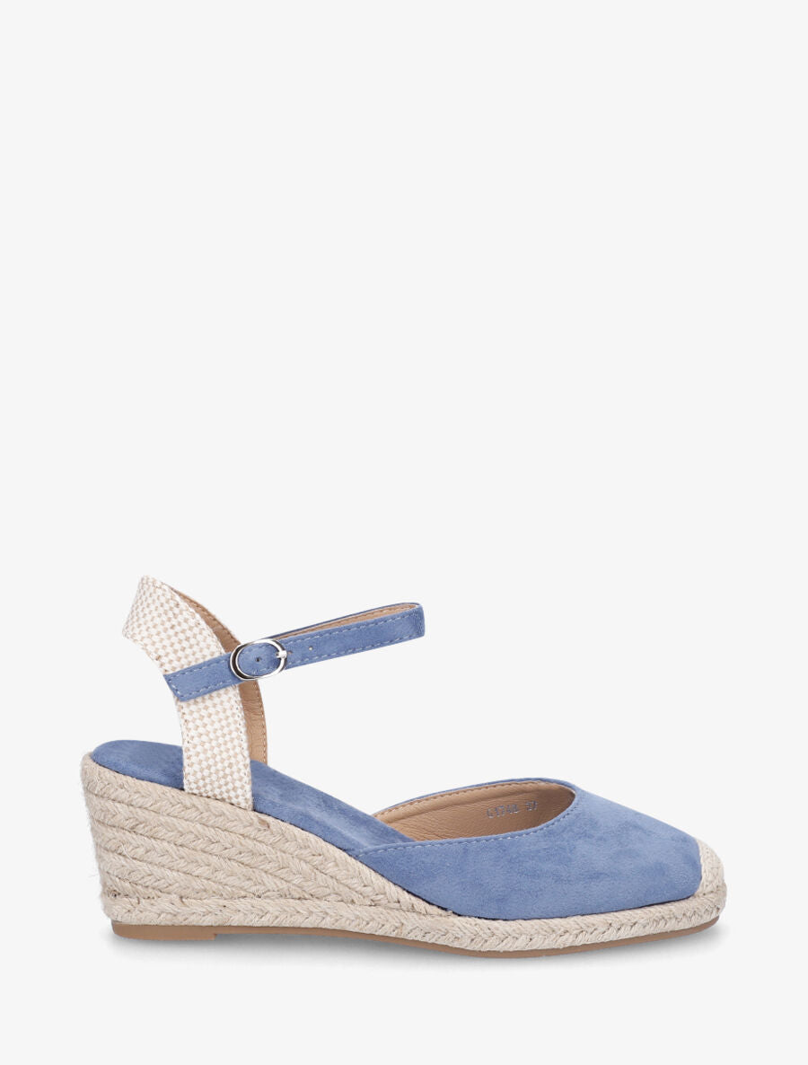 Espadrilles mi-hautes en suédine - Bleu - 1