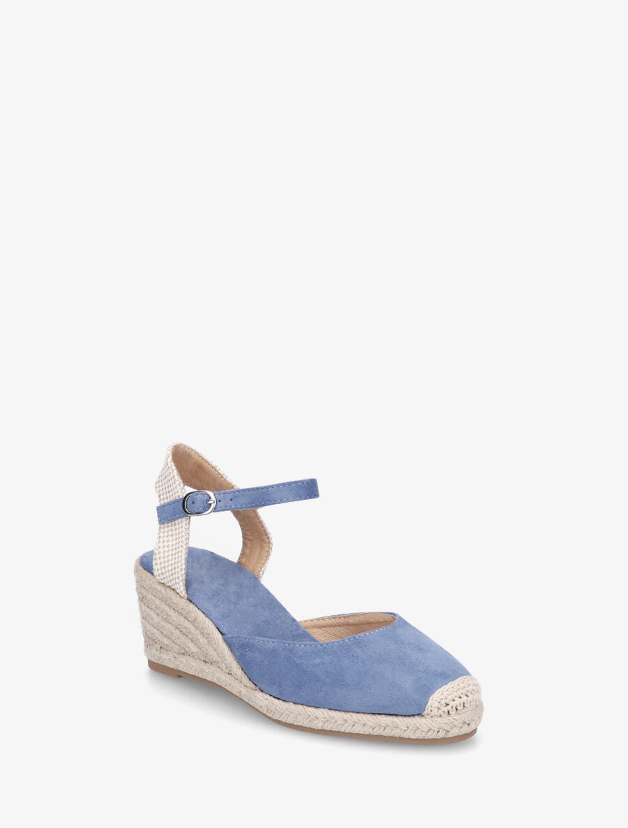 Espadrilles mi-hautes en suédine - Bleu - 2