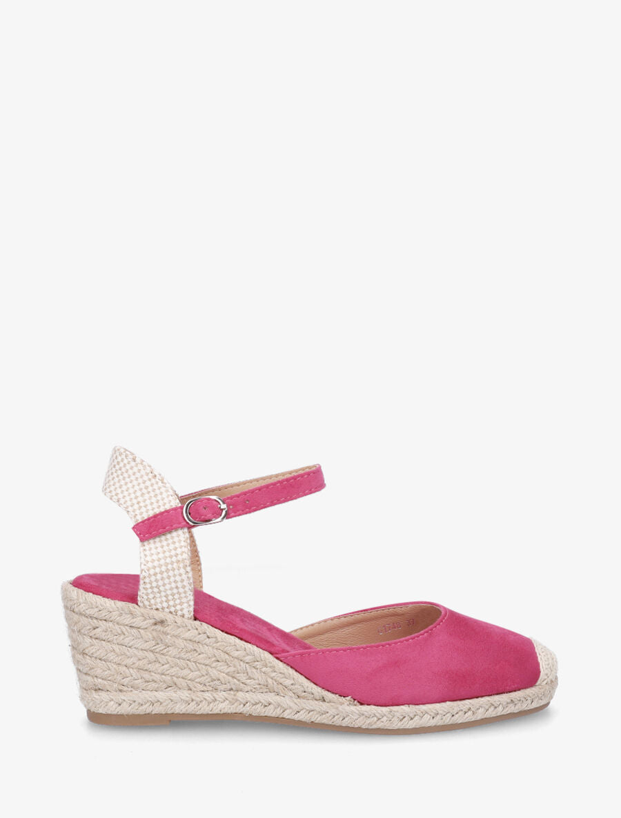Espadrilles mi-hautes en suédine - Fuchsia - 1