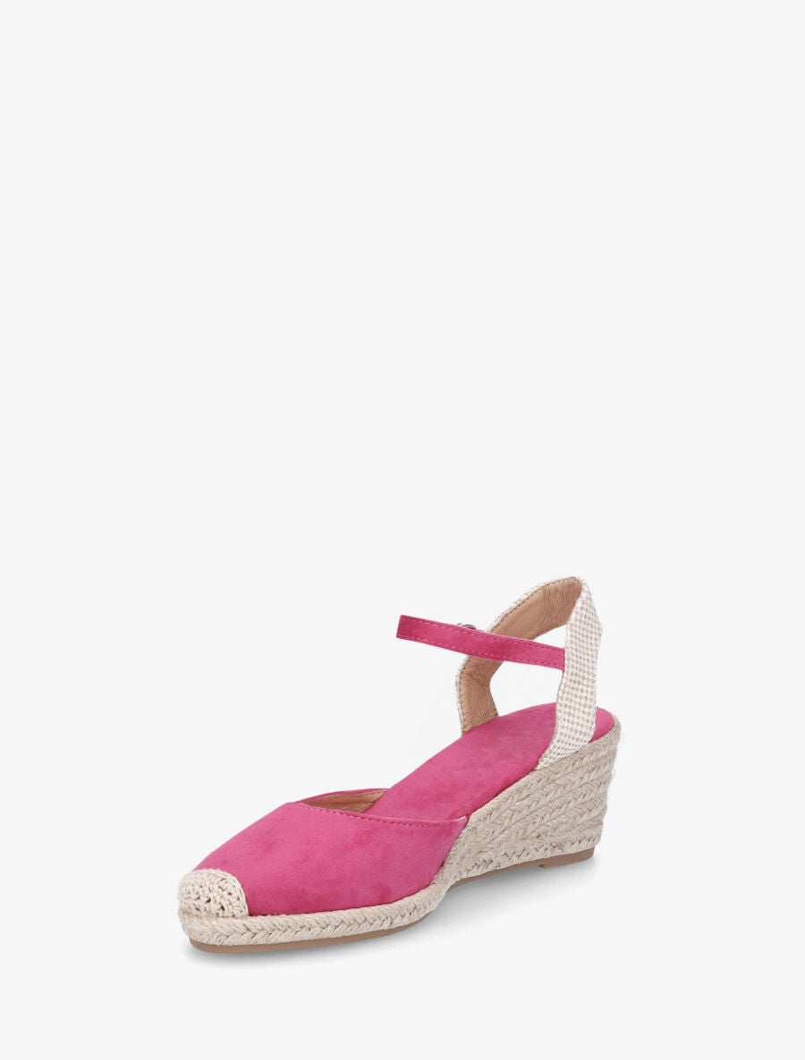Espadrilles mi-hautes en suédine - Fuchsia - 3