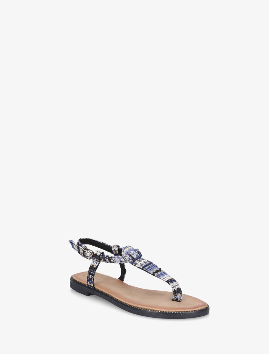 Nu-pieds effet tweed - Noir/marine - 3