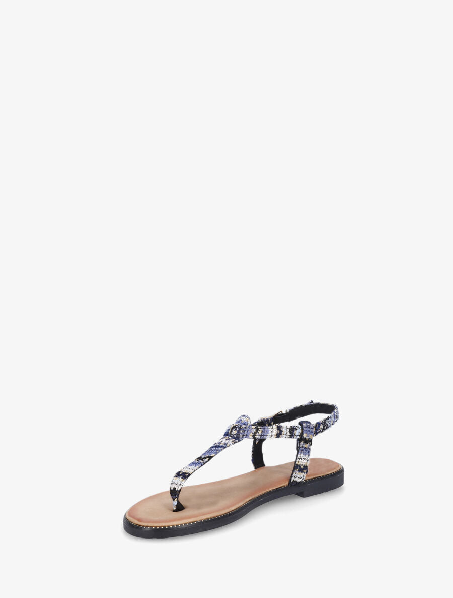 Nu-pieds effet tweed - Noir/marine - 4