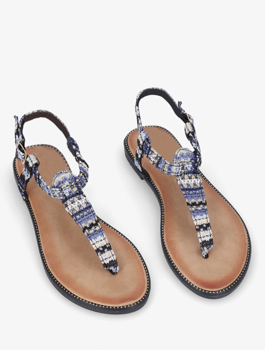 Nu-pieds effet tweed - Noir/marine - 5
