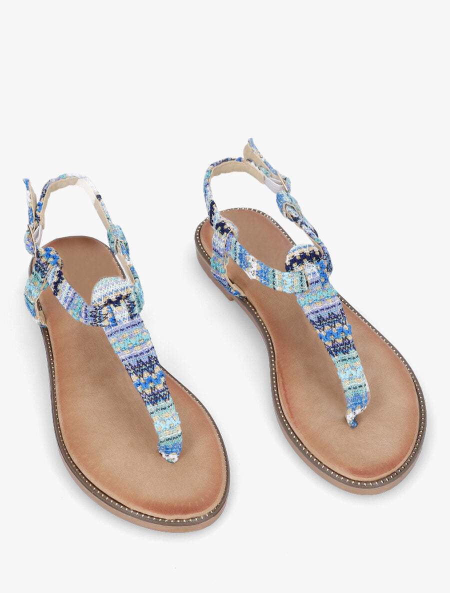 Nu-pieds effet tweed - Bleu - 5