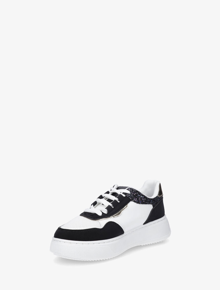 Sneakers à plateforme et pailleté - Noir - 3