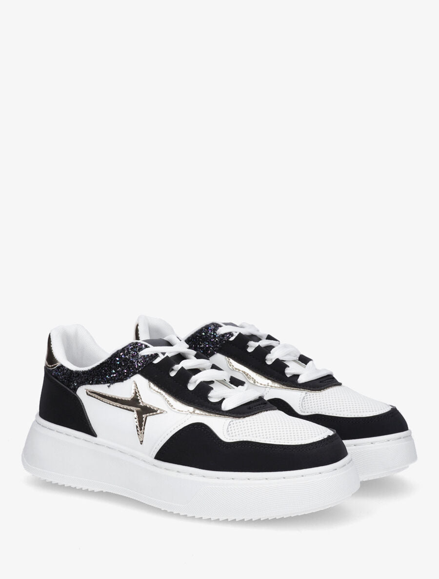 Sneakers à plateforme et pailleté - Noir - 4