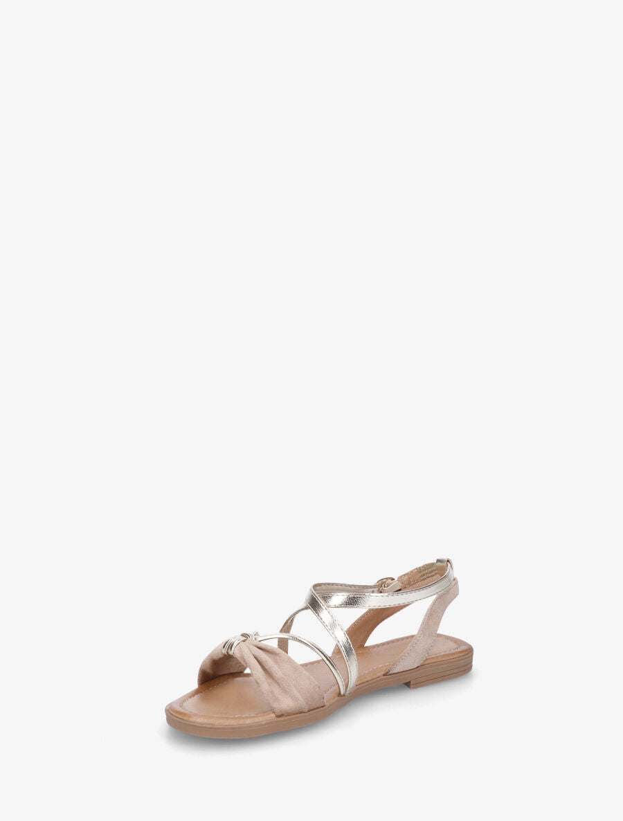 Nu-pieds bi-matière à noeud - Taupe - 3