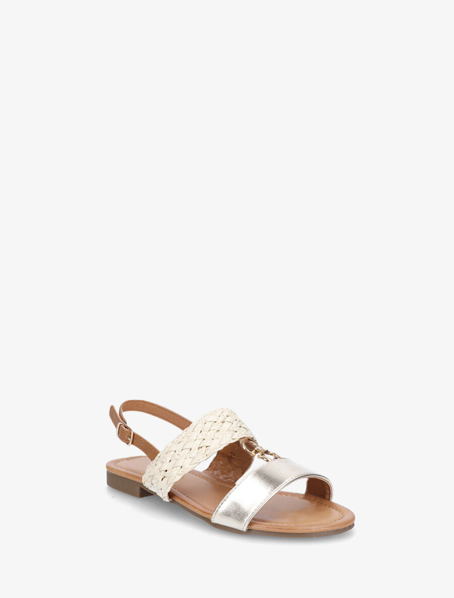 Nu-pieds bi-matière à bijou - Or - 2