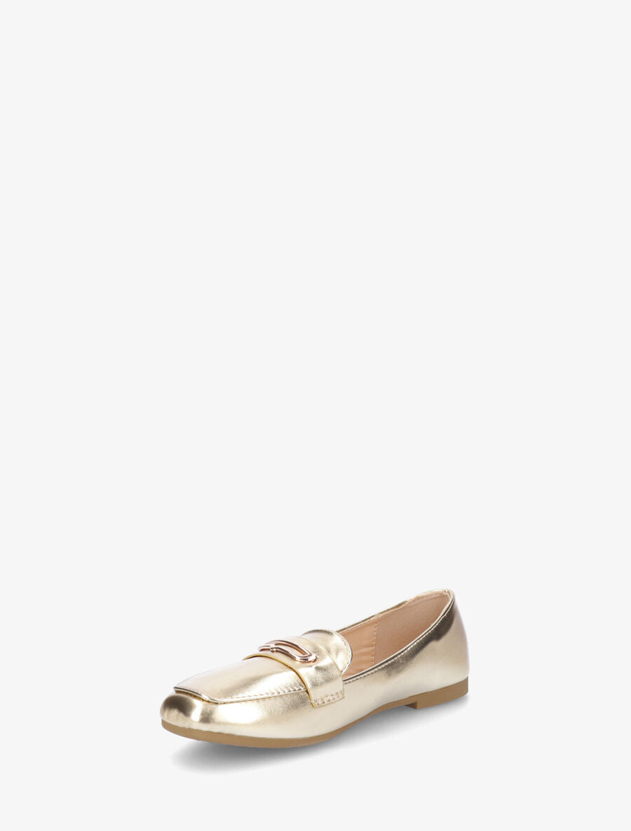 Mocassins à boucle fantaisie - Or - 3
