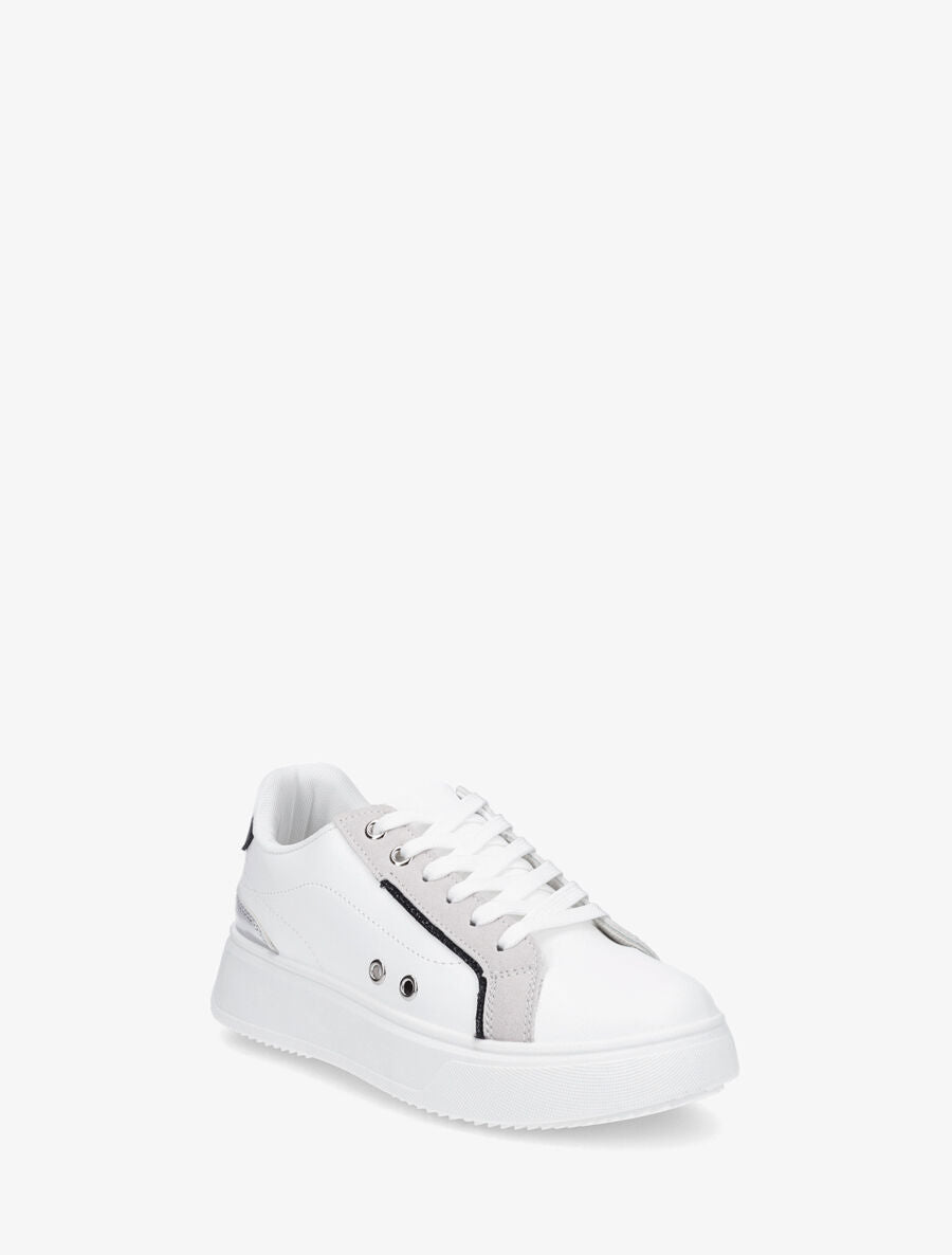 Sneakers à plateforme à contrefort constratant - Noir - 2