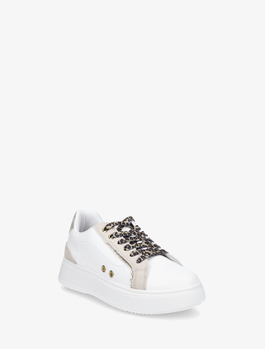Sneakers à plateforme à contrefort constratant - Blanc - 2