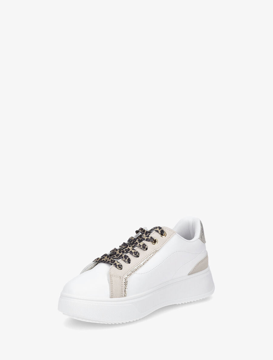 Sneakers à plateforme à contrefort constratant - Blanc - 3