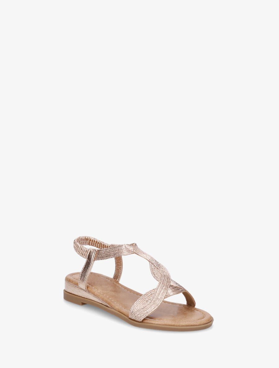 Nu-pieds à bride en T torsadée - Rose gold - 2