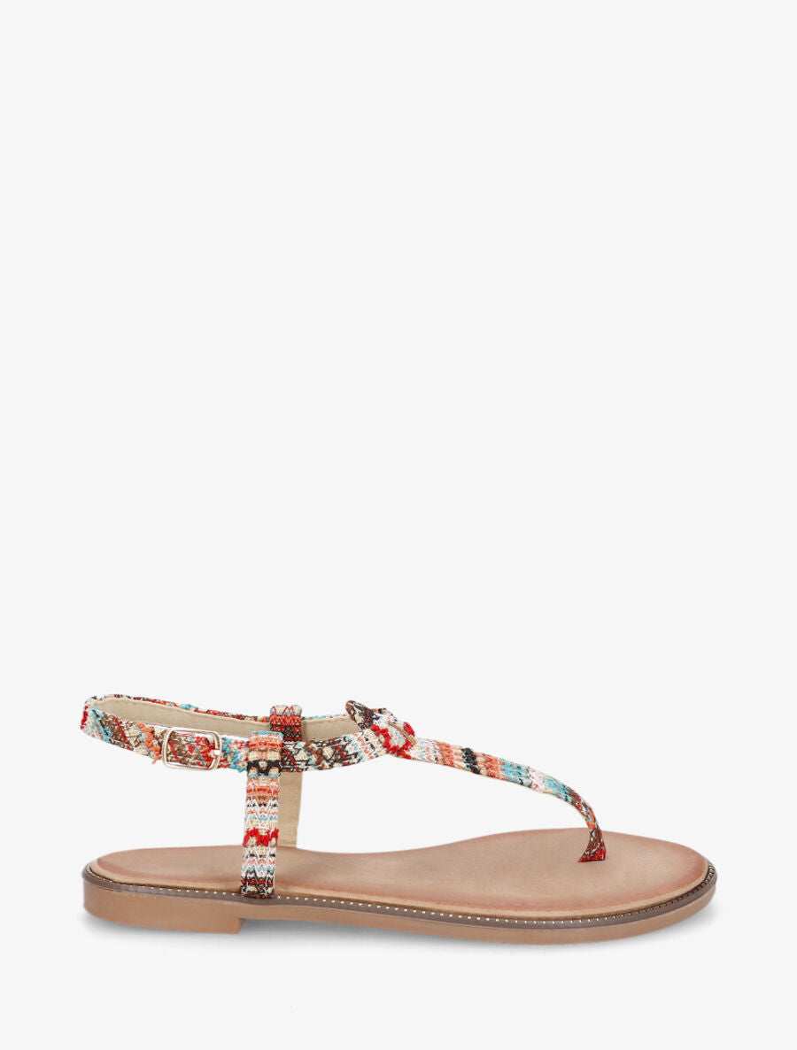 Nu-pieds effet tweed - Rouge - 5