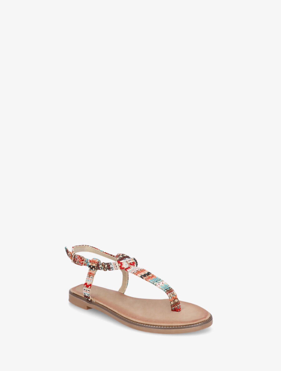 Nu-pieds effet tweed - Rouge - 2