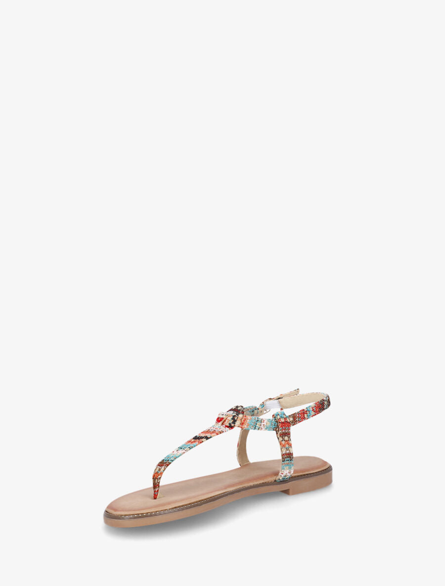 Nu-pieds effet tweed - Rouge - 3