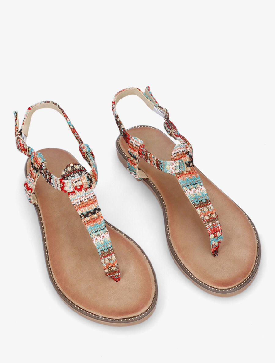 Nu-pieds effet tweed - Rouge - 4