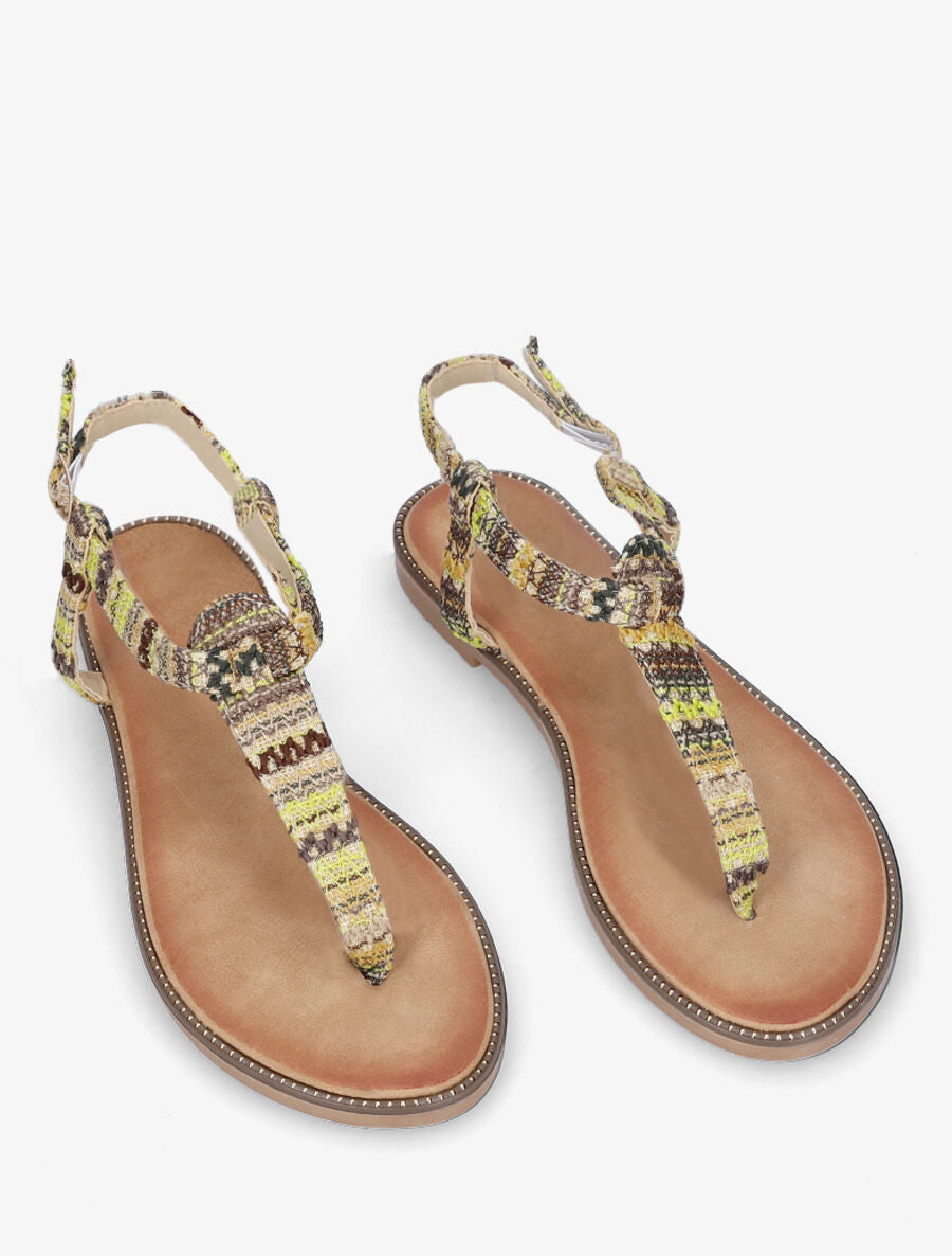 Nu-pieds effet tweed - Vert - 4