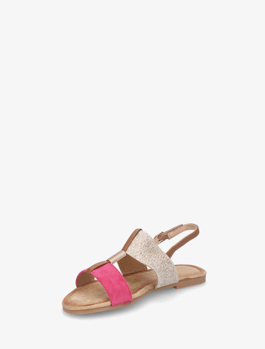 Nu-pieds raphia et suédine - Fuchsia - 3