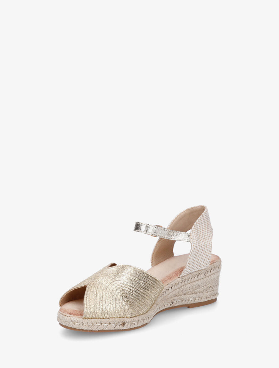 Sandales compensées style espadrille - Or - 3
