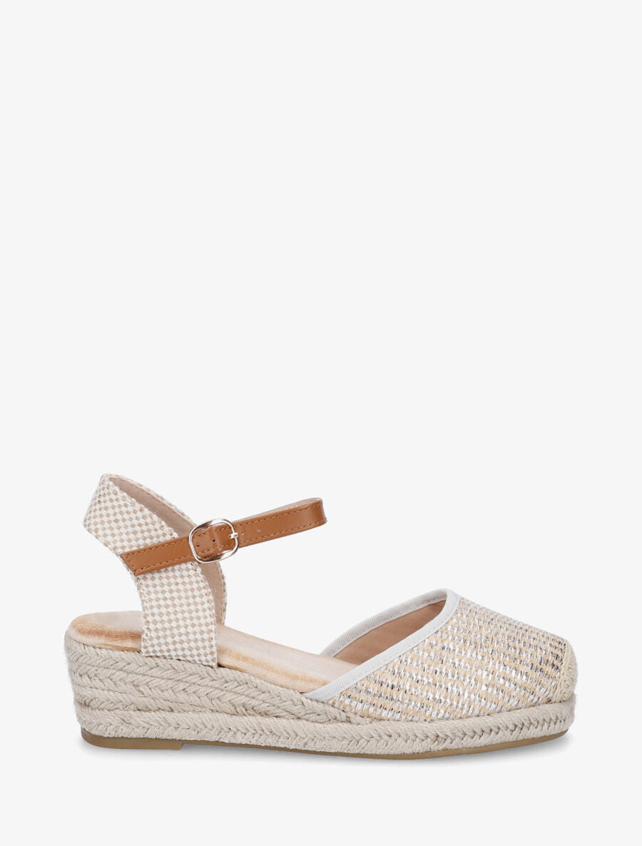 Espadrilles mi-hautes en raphia - Argent - 1