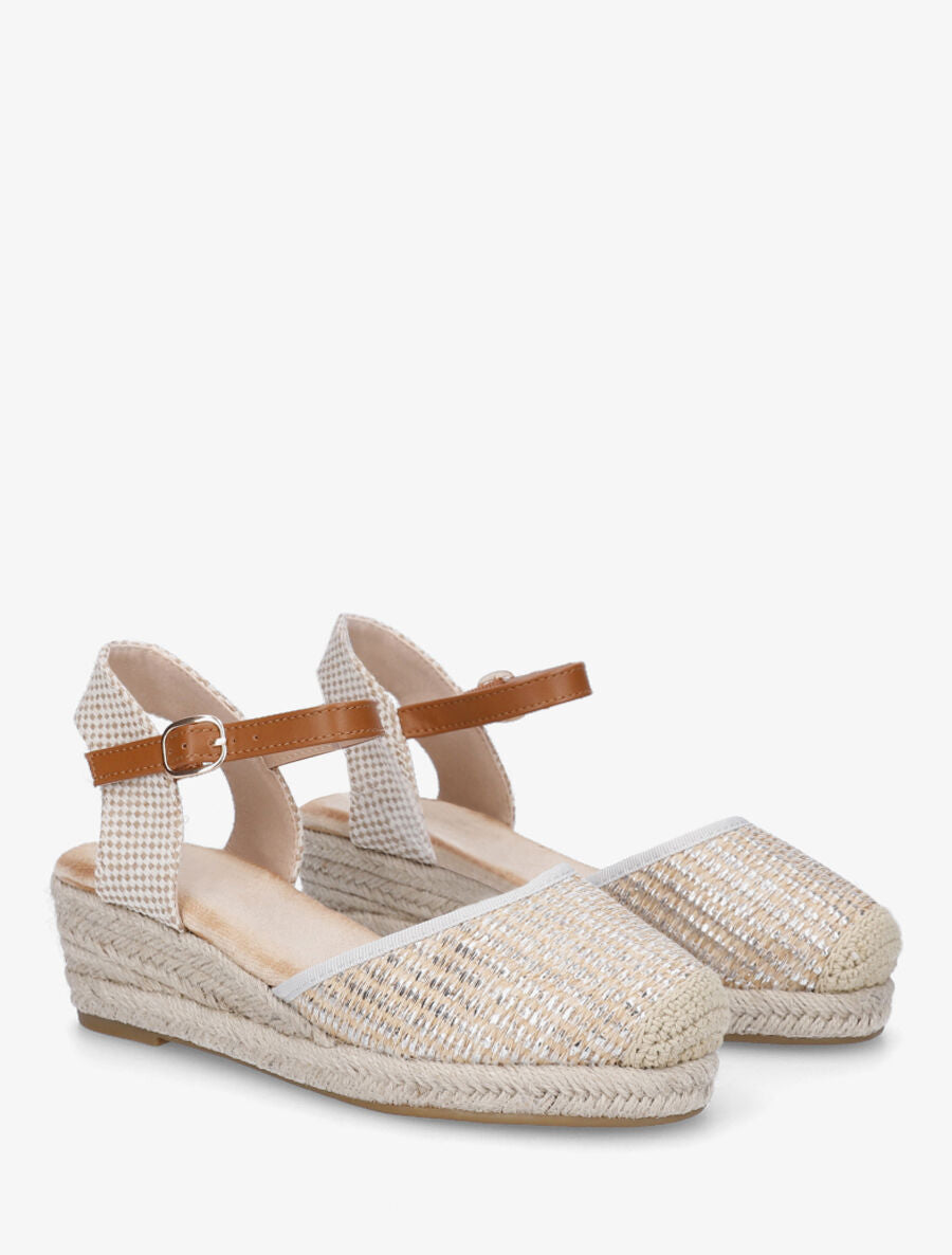 Espadrilles mi-hautes en raphia - Argent - 4