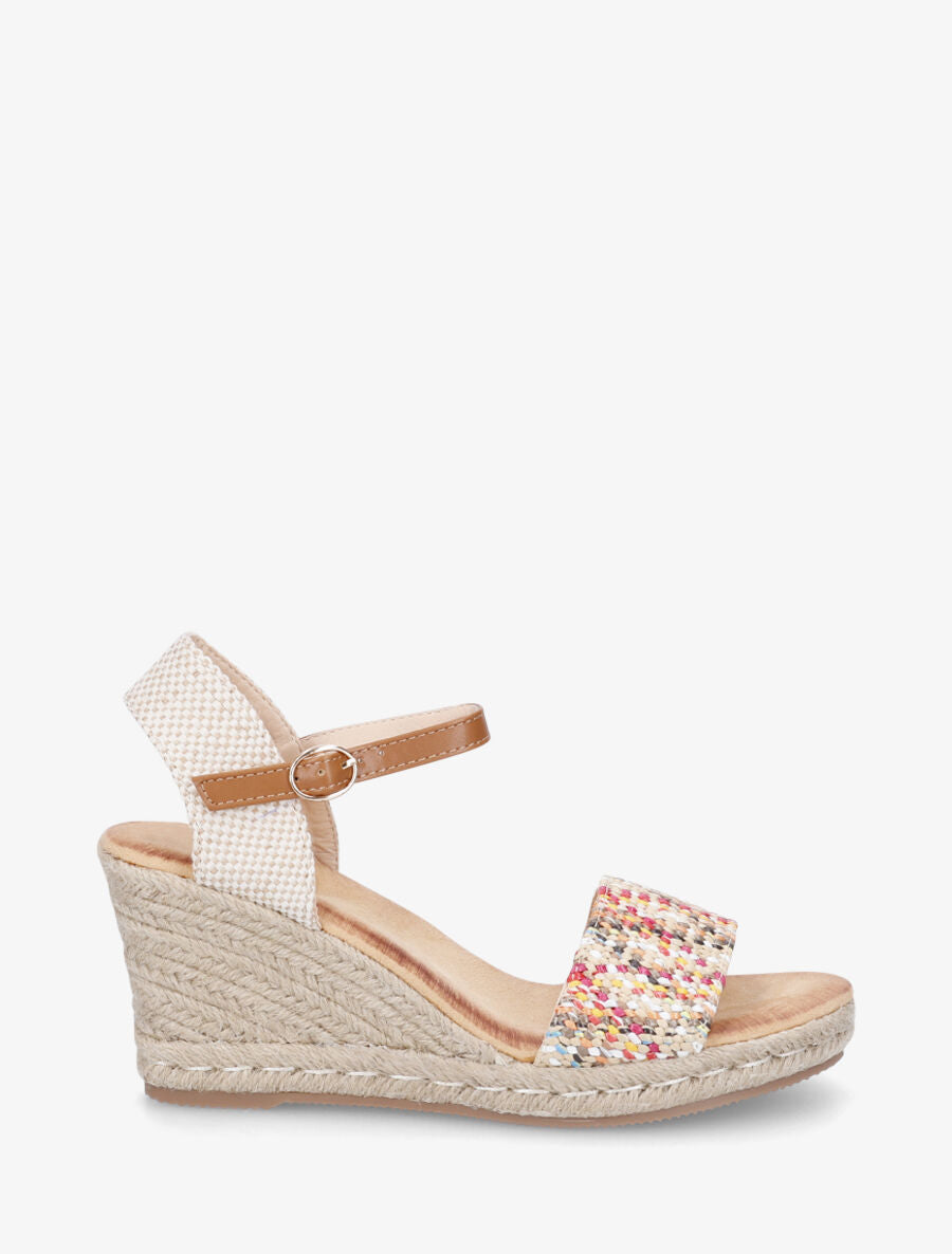 Sandales compensées hautes style espadrille - Multi - 1