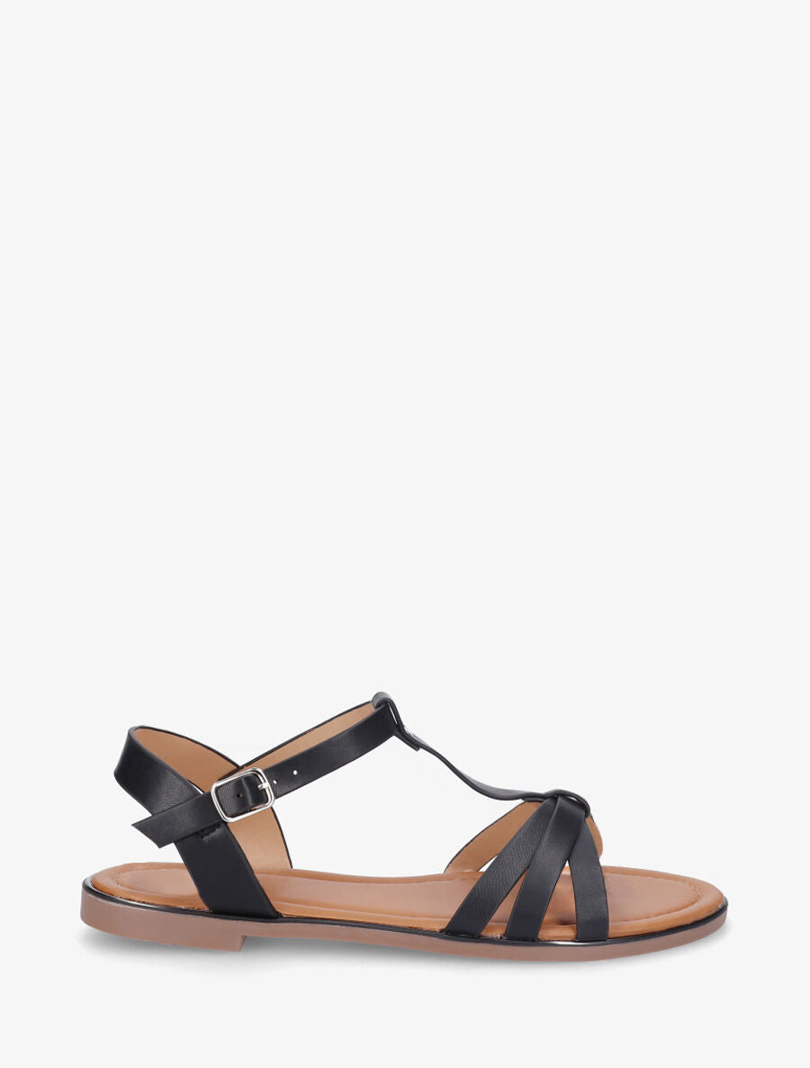 Nu-pieds irisés bride en T - Noir - 5