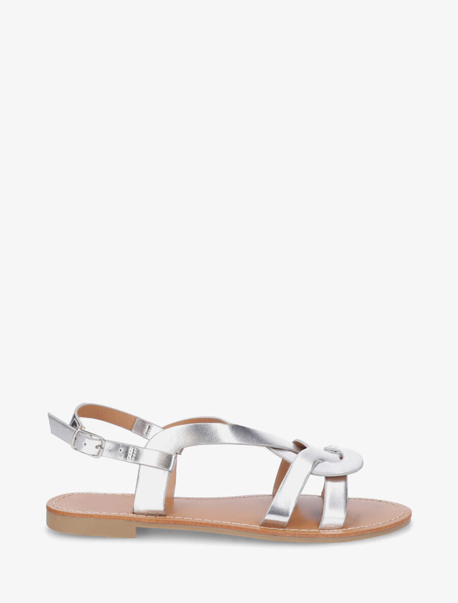 Nu-pieds entrelacés en simili - Argent - 1