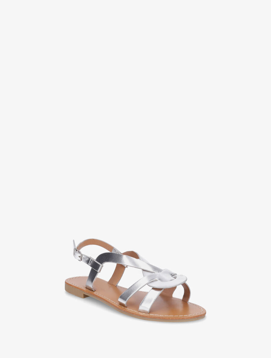 Nu-pieds entrelacés en simili - Argent - 2