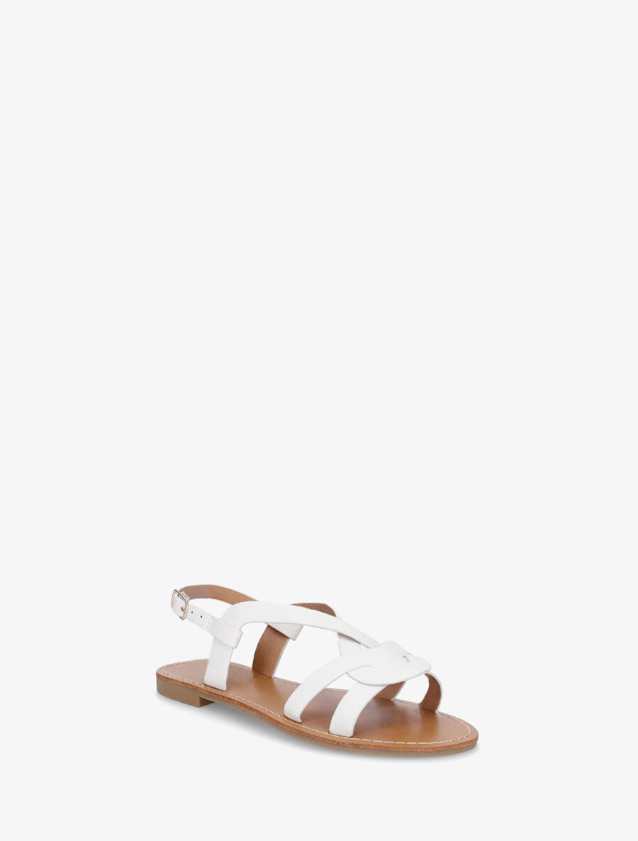 Nu-pieds entrelacés en simili - Blanc - 2