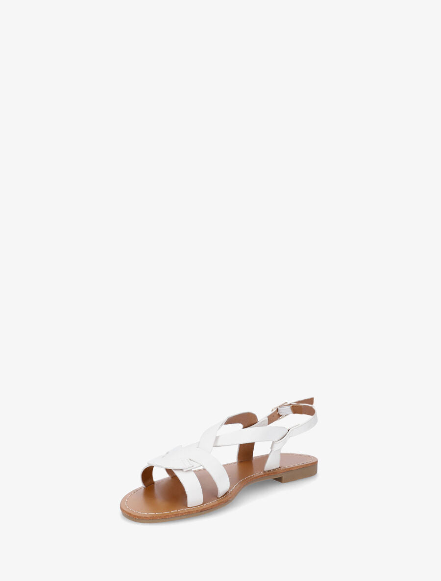 Nu-pieds entrelacés en simili - Blanc - 3