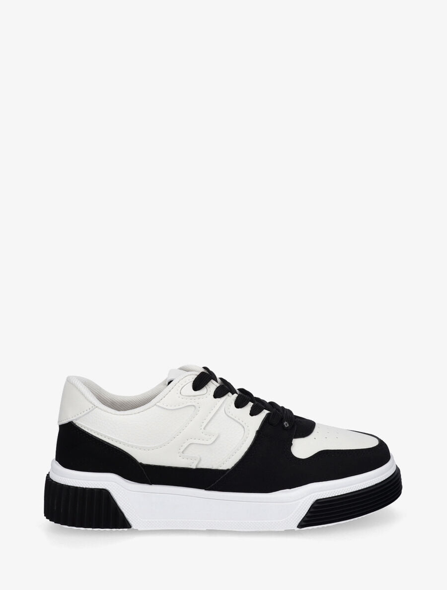 Baskets casual en simili - Noir - 1