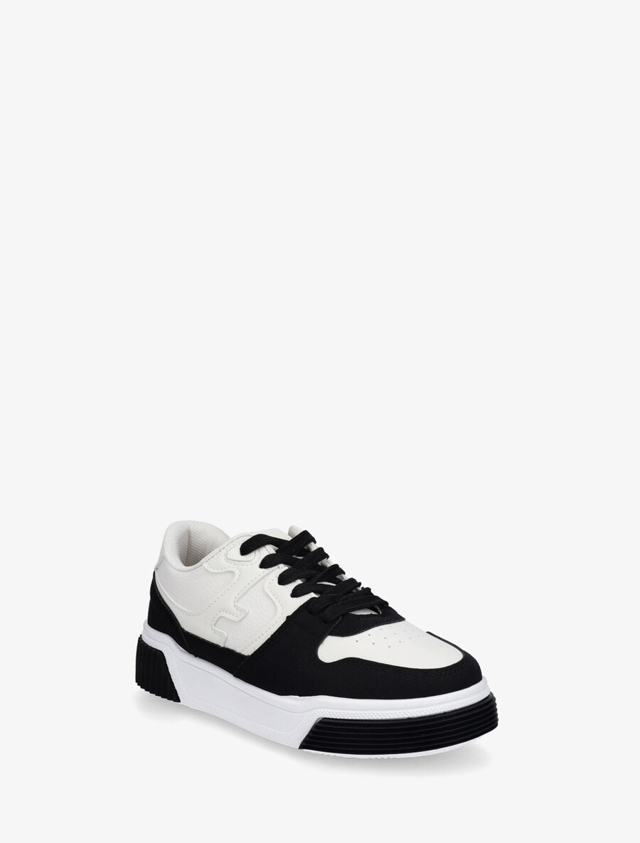 Baskets casual en simili - Noir - 2