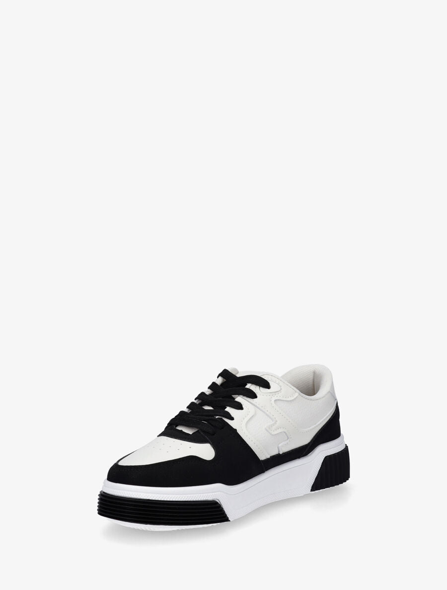 Baskets casual en simili - Noir - 3