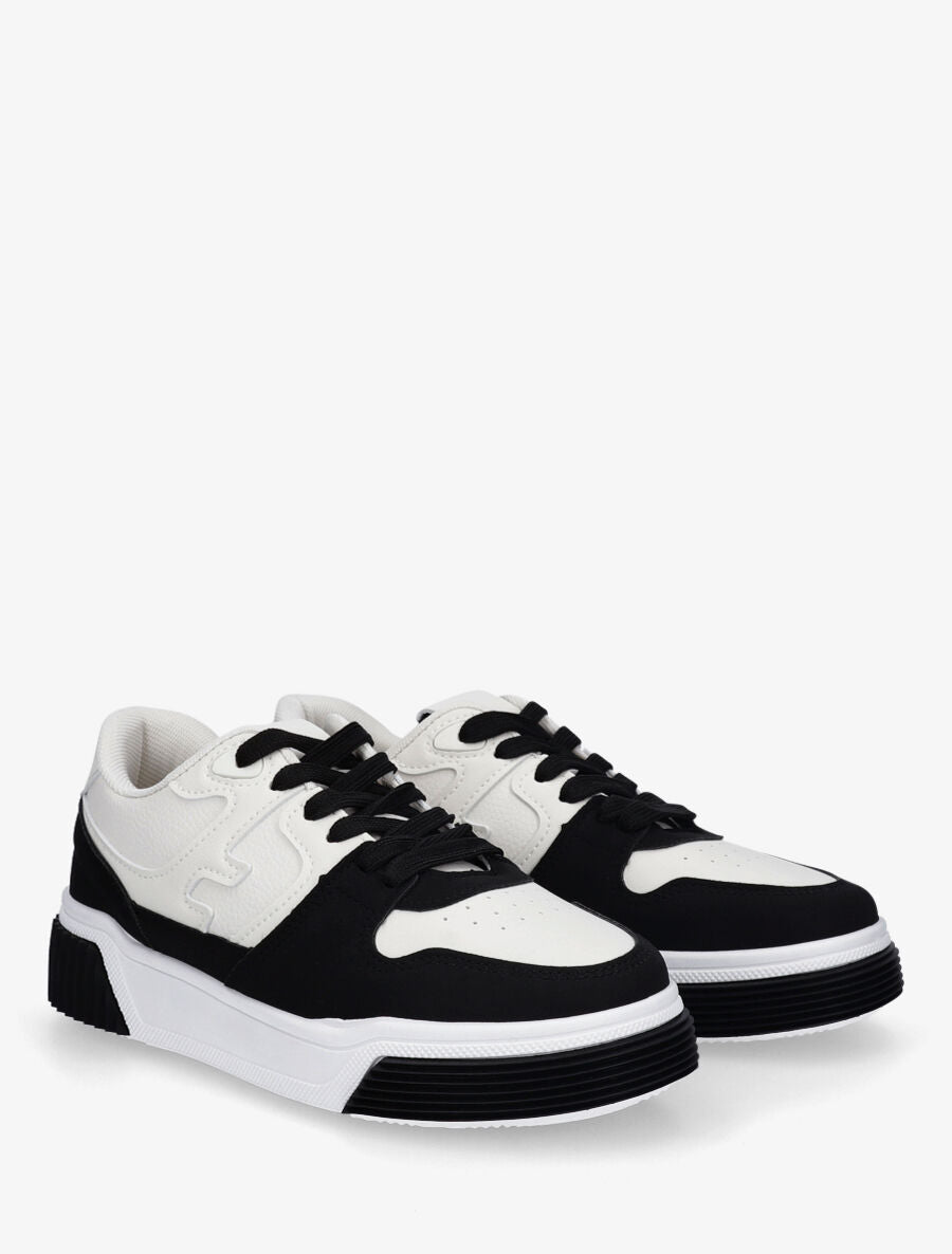 Baskets casual en simili - Noir - 4