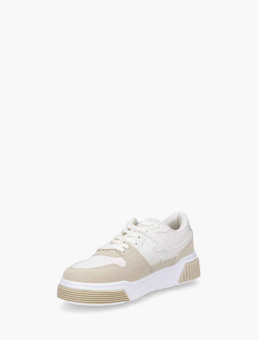 Baskets casual en simili - Beige - 3