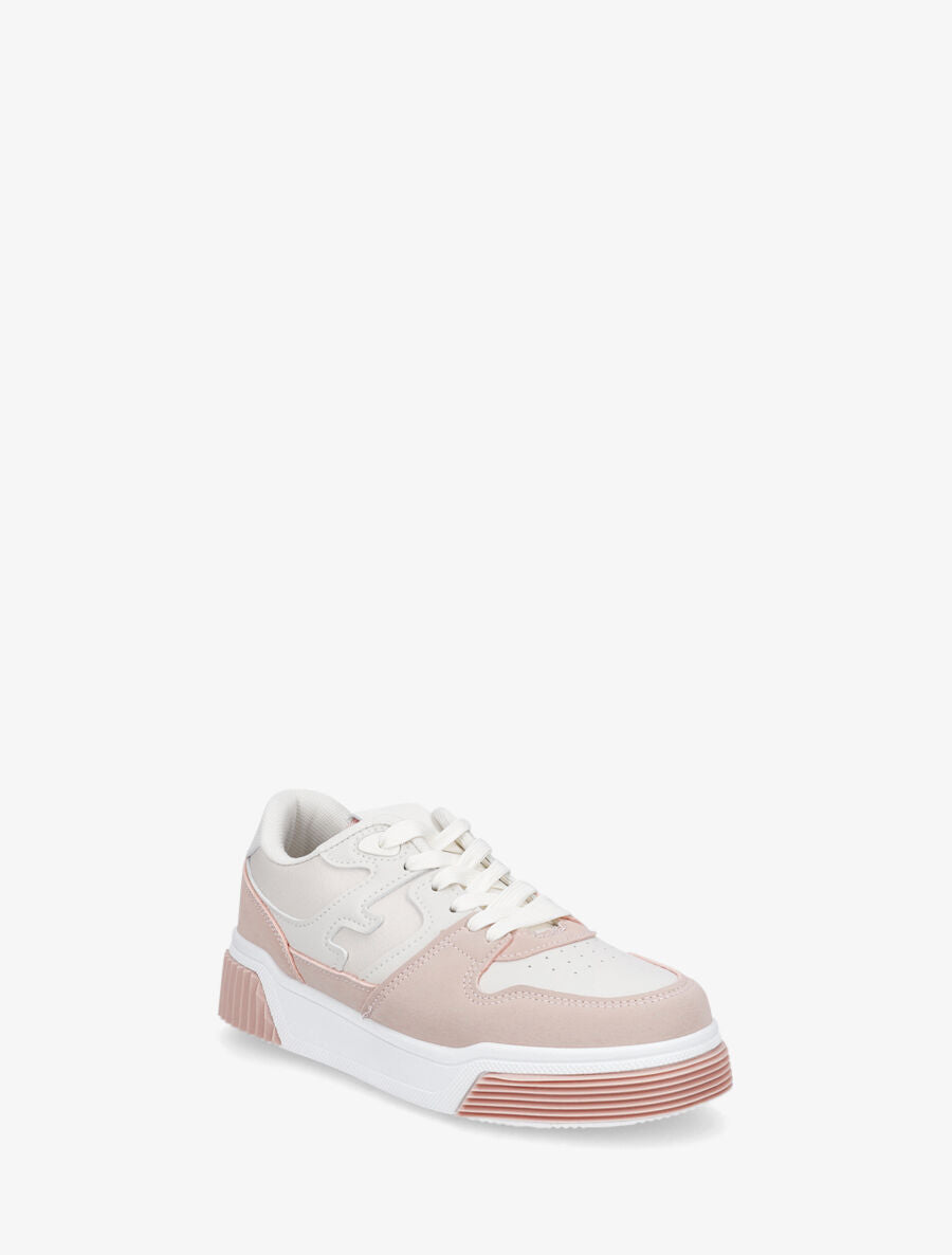 Baskets casual en simili - Rose - 2