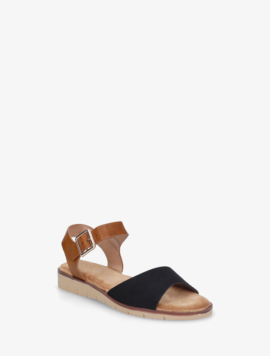 Nu-pieds basiques bi-matière - Noir - 2