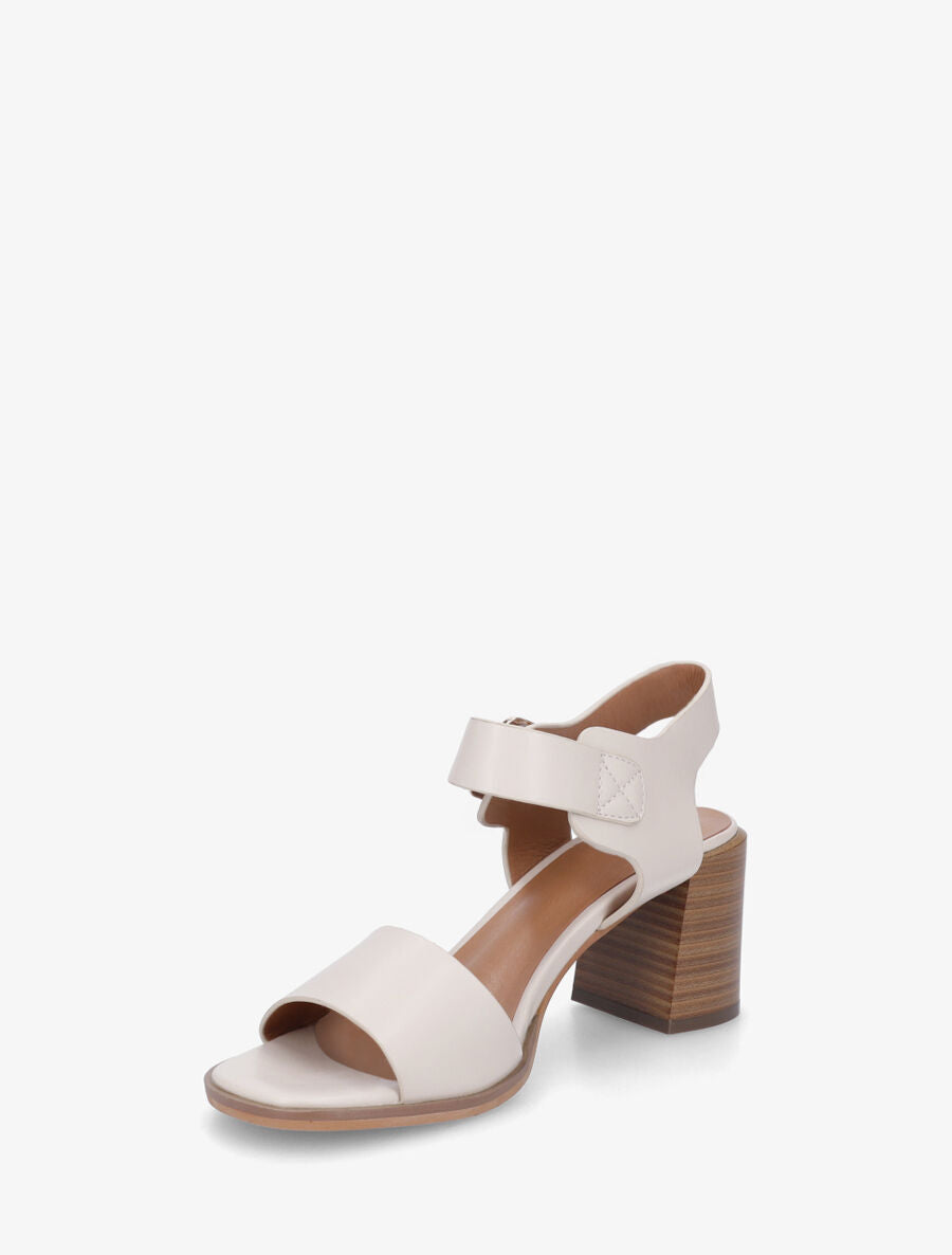 Sandales à talon en simili - Beige - 3