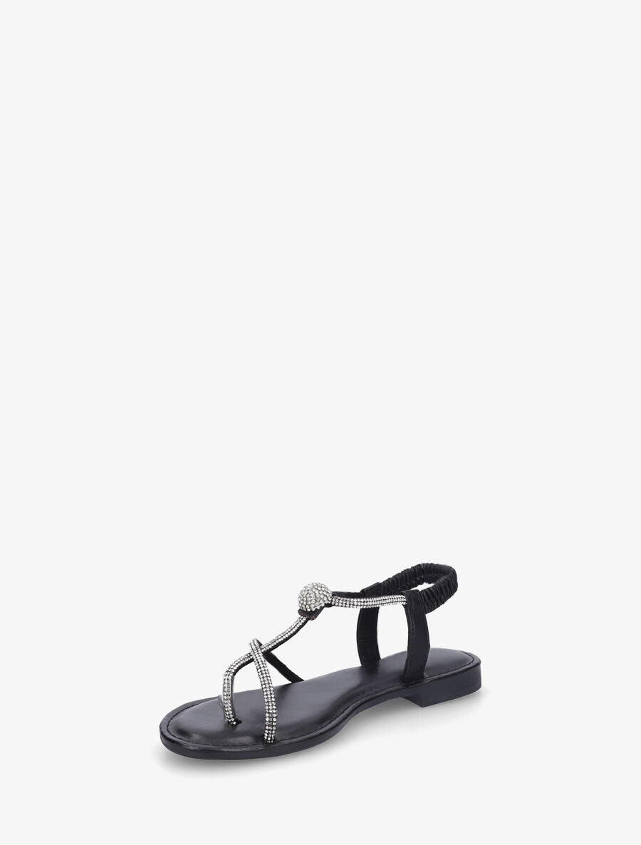 Nu-pieds en simili à strass - Noir - 3