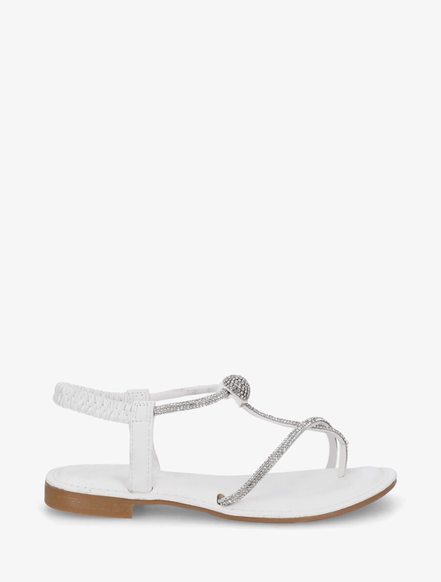 Nu-pieds en simili à strass - Blanc - 5