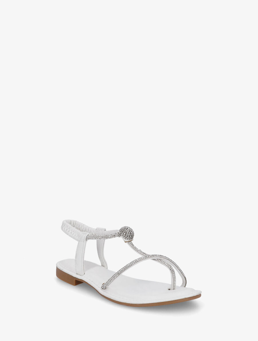 Nu-pieds en simili à strass - Blanc - 2