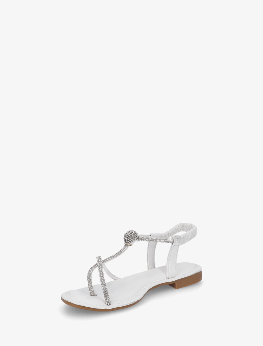 Nu-pieds en simili à strass - Blanc - 3
