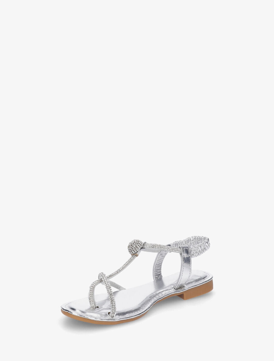 Nu-pieds en simili nacré à strass - Argent - 3