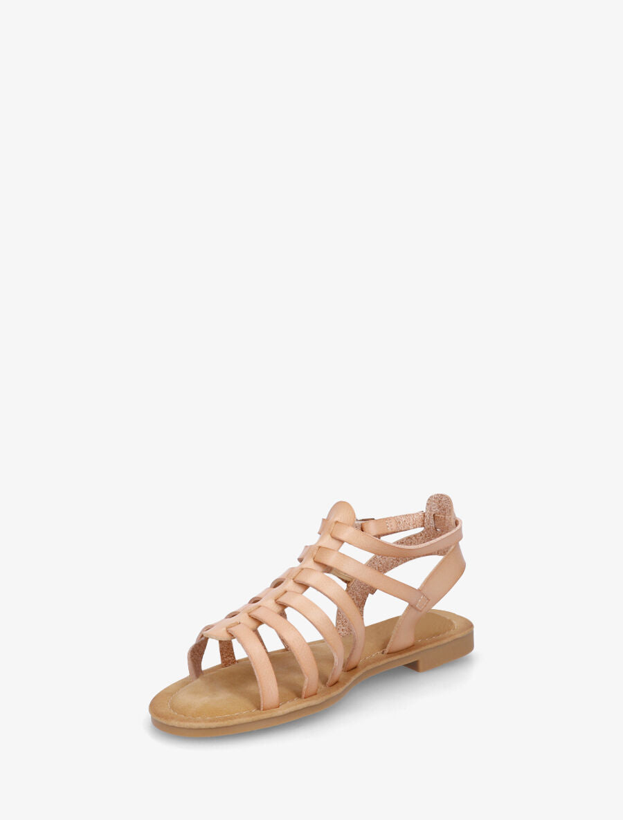 Nu-pieds à double boucles style spartiates - Beige - 3
