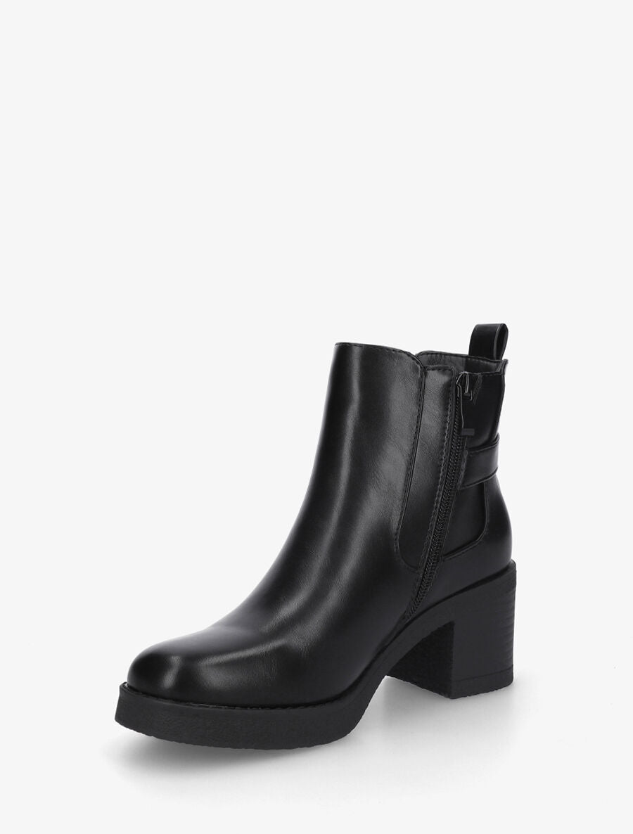 Bottines en simili à ceinturon - Noir - 3