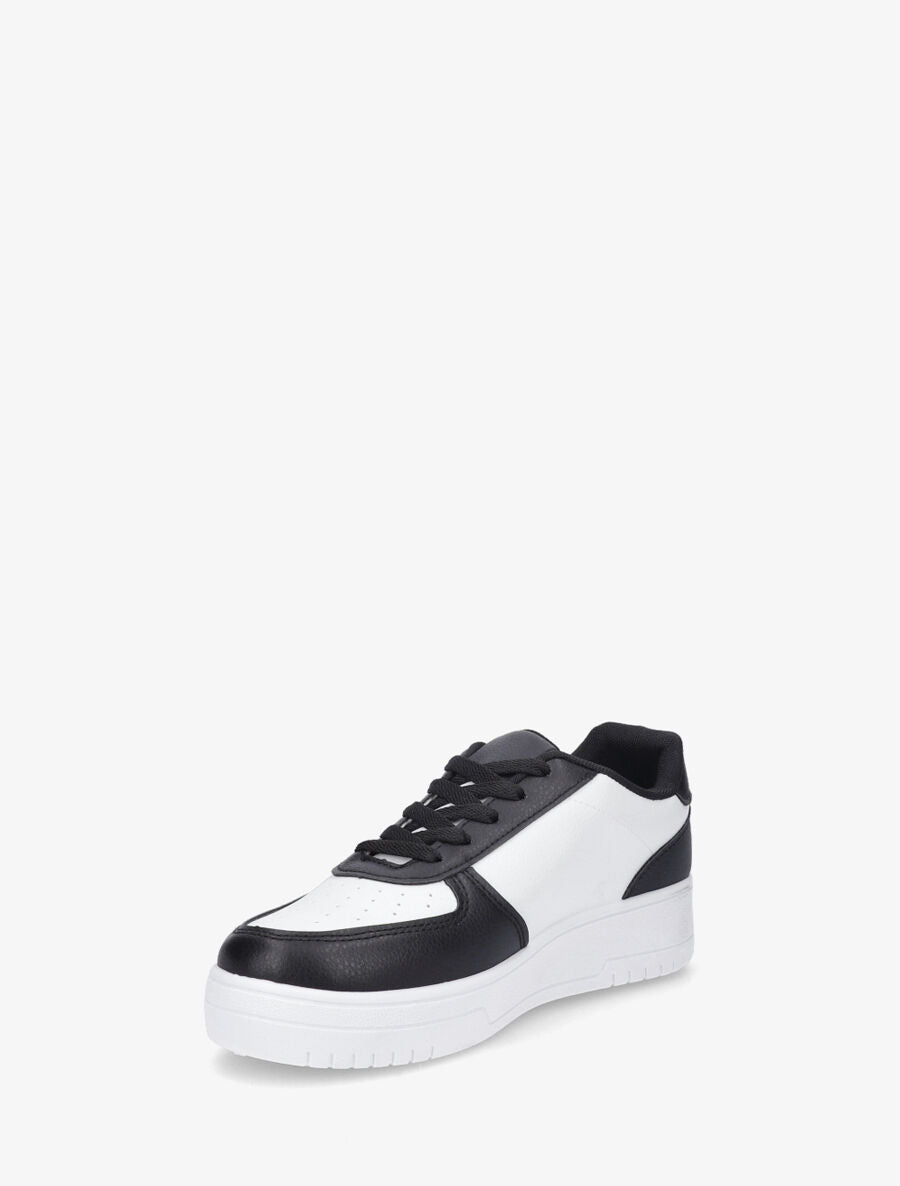 Sneakers à lacets et bandes à paillettes - Noir - 3