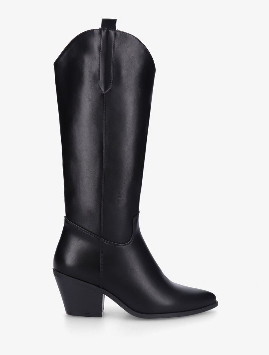 Bottes en simili style santiag - Noir - 1